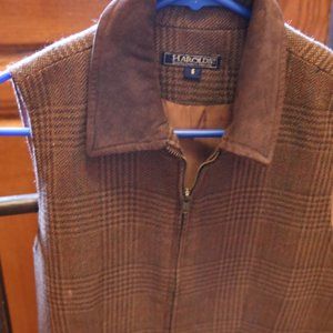 Vintage Women's Wool Plaid Harold's Vest - Size 6